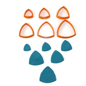 Polymer clay cutter set of 6 Reuleaux triangles | diy clay tools and accessories for handmade jewelry