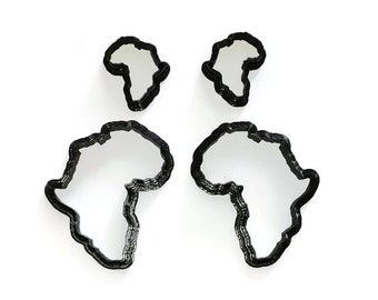 Africa continent and its mirror image, a pair of polymer clay cutters