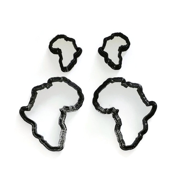 Africa continent and its mirror image, a pair of polymer clay cutters