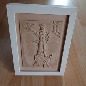 Assyrian Winged Figure Relief – 3D Printed Neo-Assyrian Replica | Ancient Mesopotamian Wall Art | Cultural Artifact Reproduction