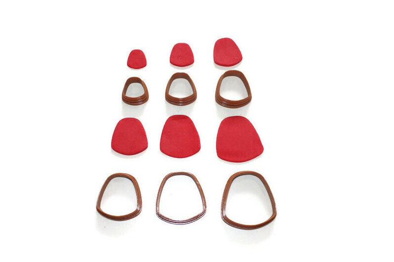Polymer clay cutter set of 6 rounded trapezoids diy clay tools and accessories for handmade jewelry image 3
