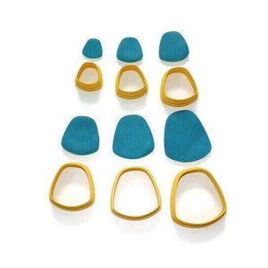 Polymer clay cutter set of 6 rounded trapezoids diy clay tools and accessories for handmade jewelry image 1