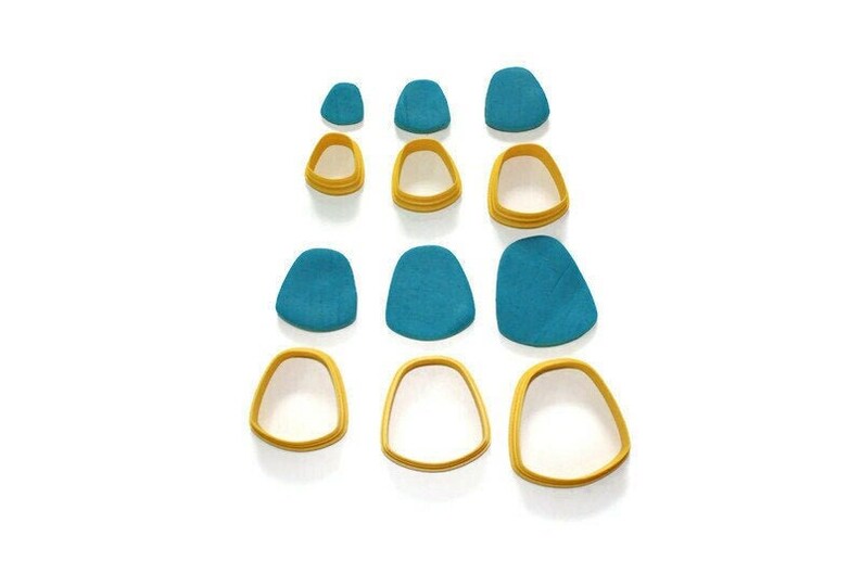 Polymer clay cutter set of 6 rounded trapezoids diy clay tools and accessories for handmade jewelry image 1