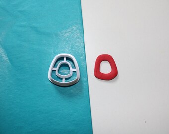 Rounded trapezoid donut polymer clay cutter | diy clay tools and accessories for handmade jewelry