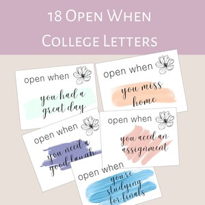 Open When Envelopes For College Students, Open When Letters College, Going Away To College Gift For Daughter, College Care Package