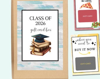 Printable Graduation Gift Card Box Guys, Gift Card Book, Graduation Gift For Son, College Graduation Gift, Money Holder, High School Grad