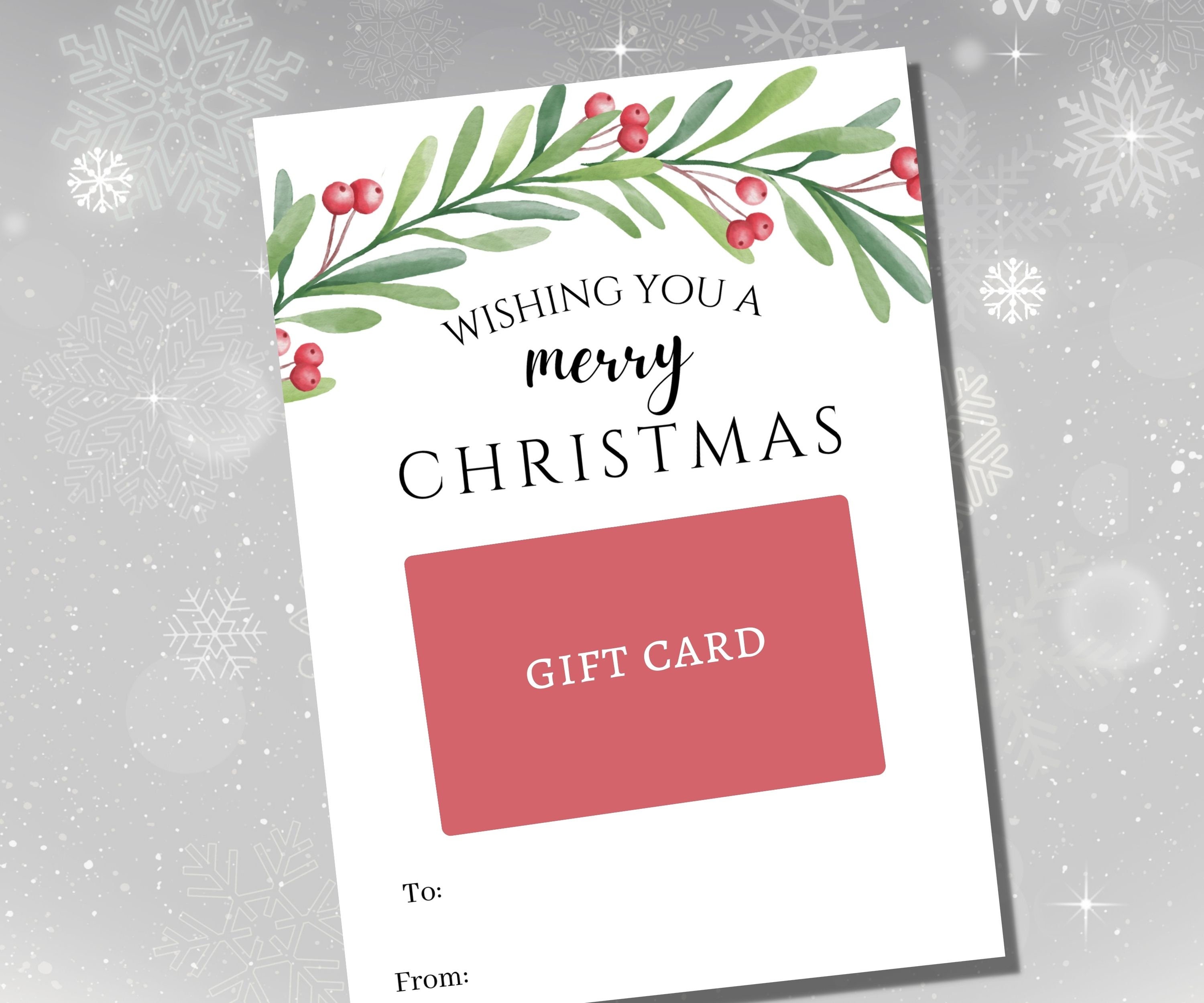 Christmas Gift Card Holder Printable Christmas Gift for - Etsy