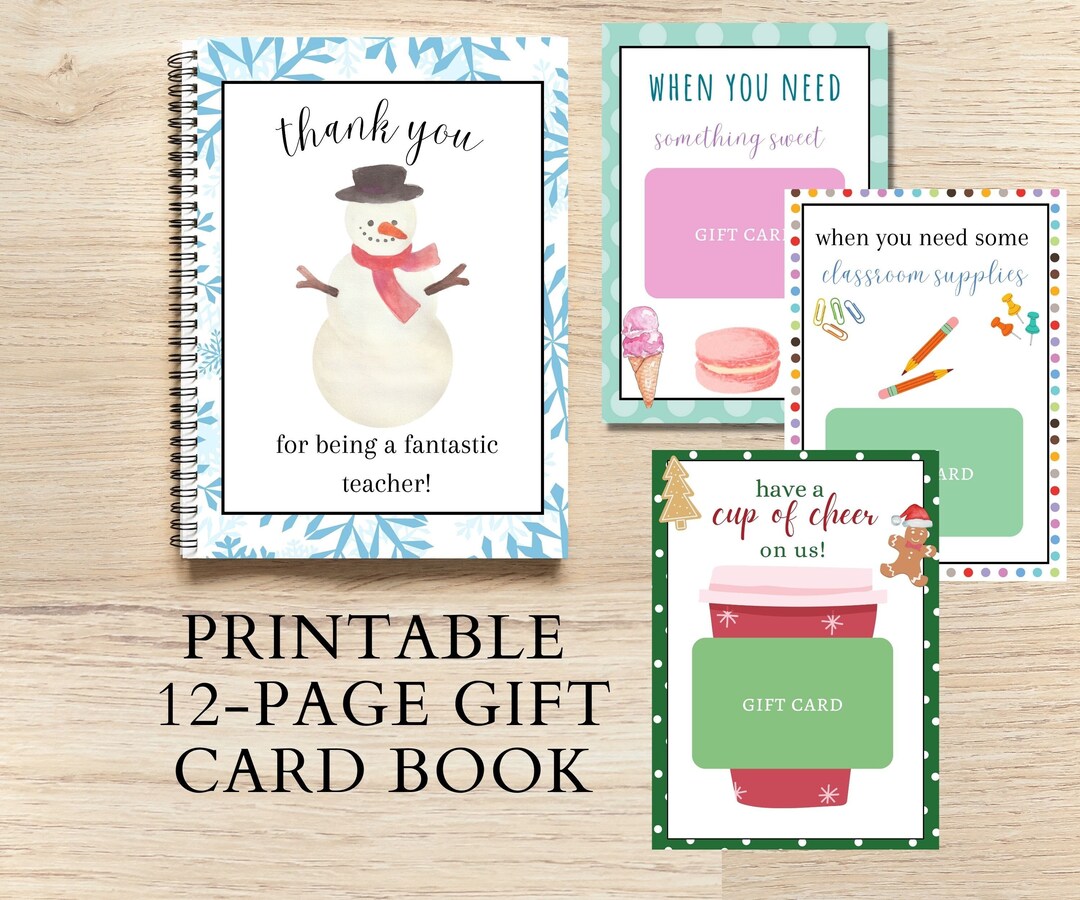 Gift Card Book for Teacher, Christmas Gift for Teacher, Group Gift for