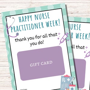 Happy Nurse Practitioner Week, Printable Gift Card Holder, NP Week Gift, Nurse Appreciation Gift, Gift For NP, Nurses Week, Nurse Thank You