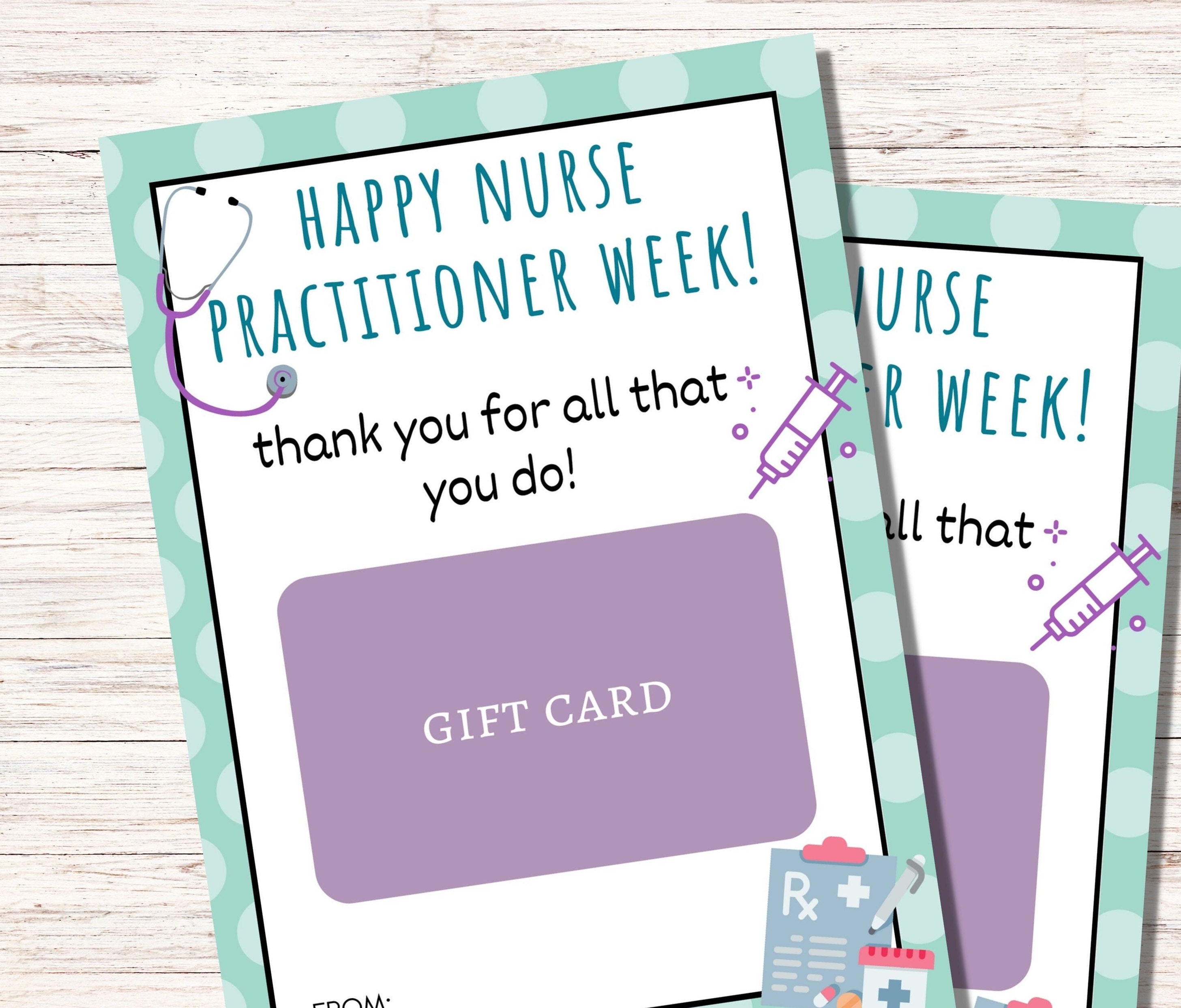 Happy Nurse Practitioner Week Printable Gift Card Holder NP Week Gift