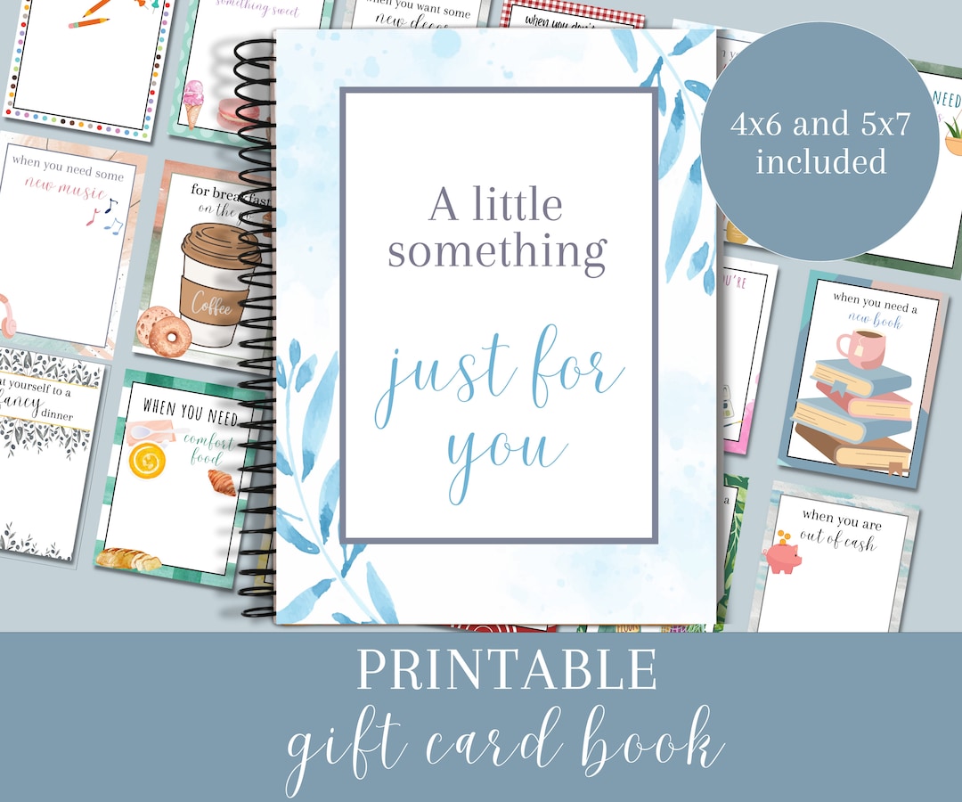 Printable Gift Card Book, College Gift Card Book, Gift Card Photo Album