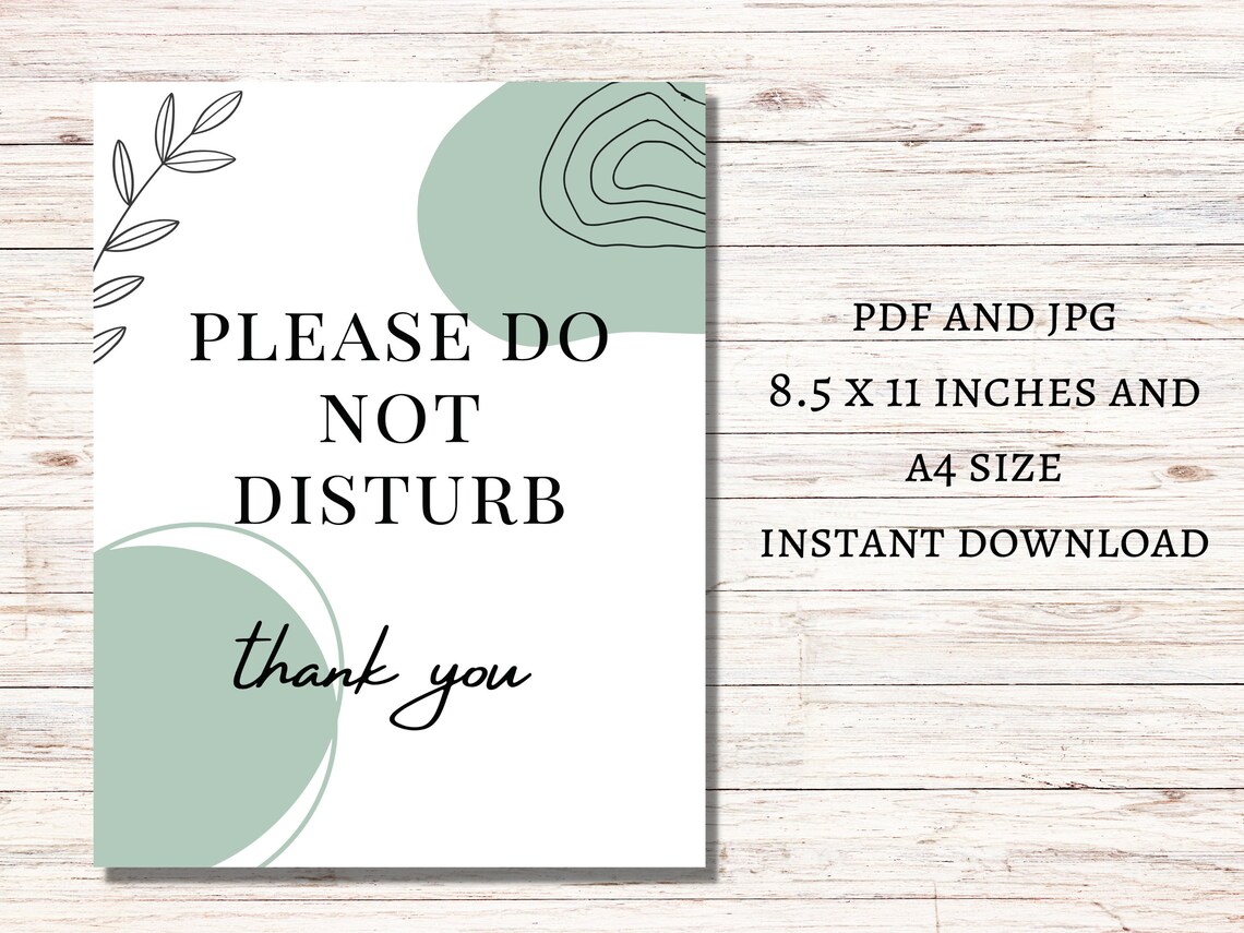 Do Not Disturb Sign for Office Door, Please Do Not Disturb Sign ...