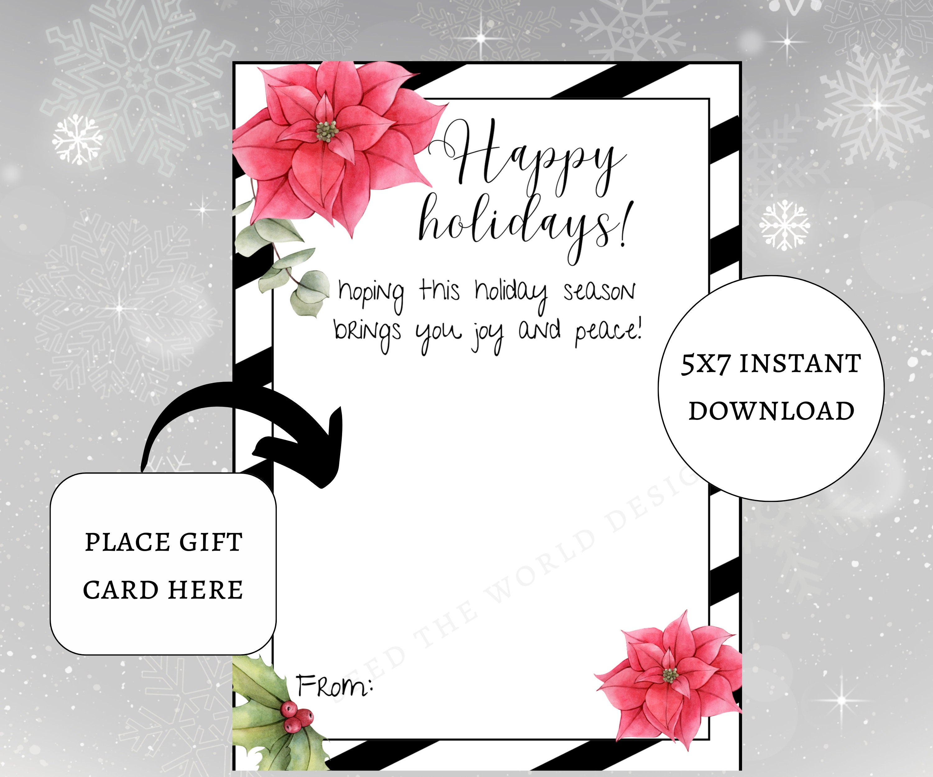 Christmas Gift Card Holder Printable Christmas Gift for - Etsy