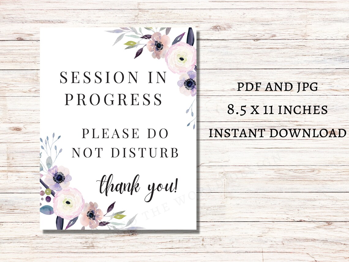 Session in Progress Door Sign Printable Please Do Not Disturb - Etsy