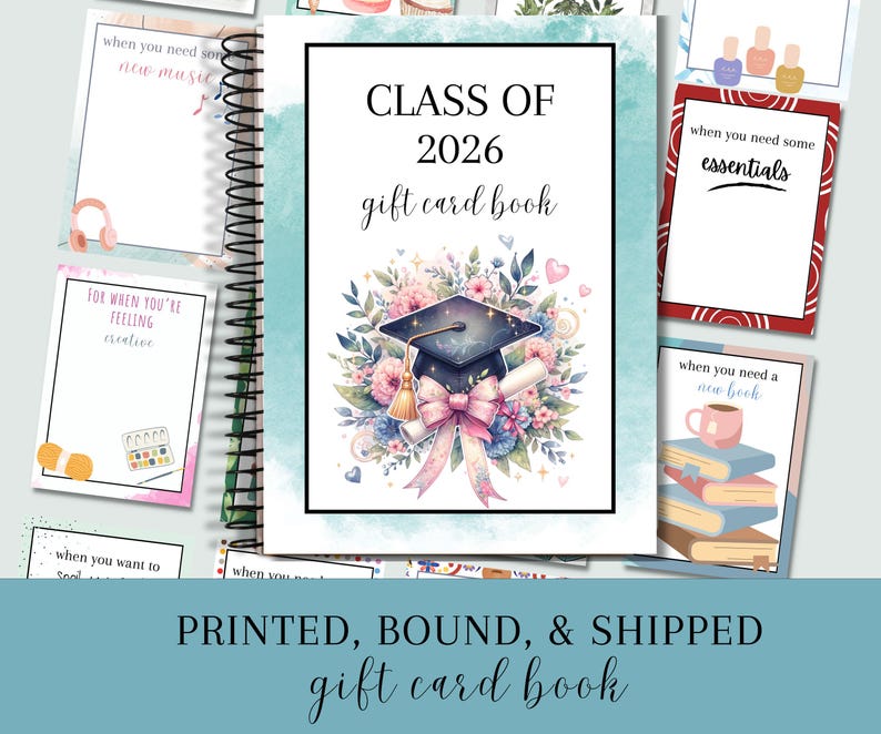 Libro de tarjetas de regalo de graduación, regalo de graduación universitaria para hija, graduación de secundaria, promoción de 2026, álbum de tarjetas de regalo imagen 14