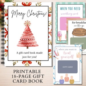 Druckbares Weihnachtsgeschenkkartenbuch, Teen Geschenkkartenbuch, Weihnachtsgeschenk für Teen, Geschenkkartenfotoalbum, Geschenkkartenhalter, Geschenk für Kinder