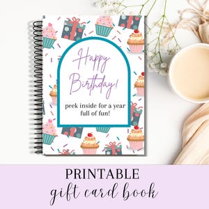 Livro de cartões-presente de aniversário para impressão, presente de aniversário para irmã, presente para mãe, presente de aniversário para filha, presente para esposa, álbum de fotos de cartões-presente