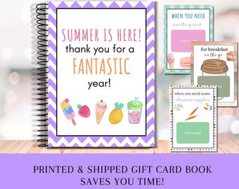 Teacher Gift Card Book, End Of School Year Gift, Give a Teacher a Summer Break, Teacher Appreciation Gift Card Holder, Daycare Teacher Gift