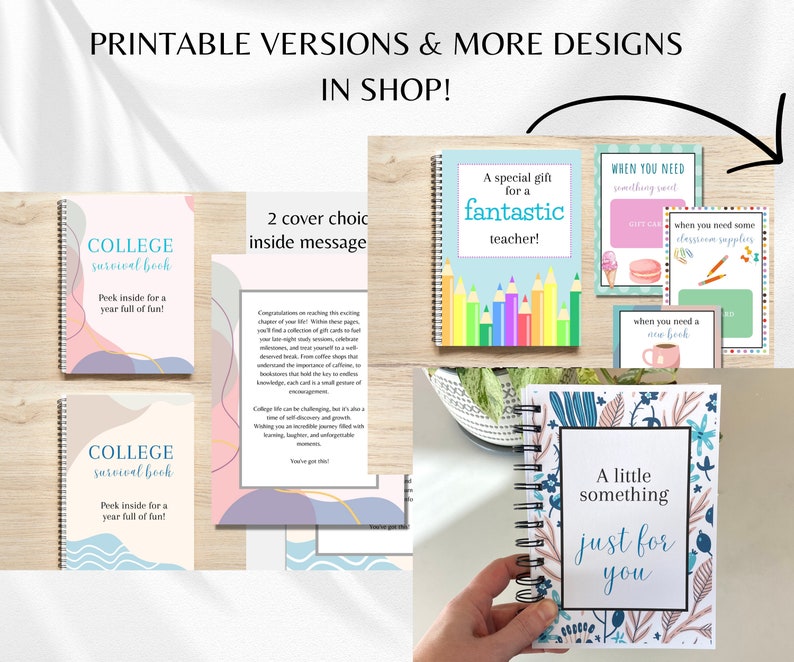 Printed College Gift Card Book, College Survival Kit, High School Graduation Gift, College Student Gift, Gift For Daughter, Off To College image 14