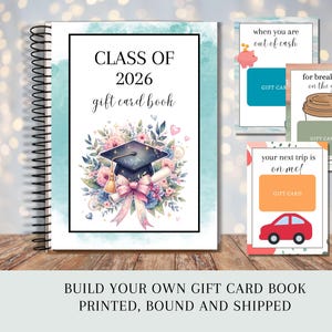 Libro de tarjetas de regalo de graduación, regalo de graduación universitaria para hija, graduación de secundaria, promoción de 2026, álbum de tarjetas de regalo imagen 15