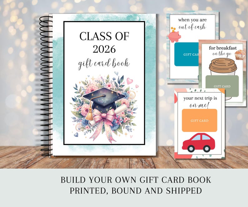 Libro de tarjetas de regalo de graduación, regalo de graduación universitaria para hija, graduación de secundaria, promoción de 2026, álbum de tarjetas de regalo imagen 15