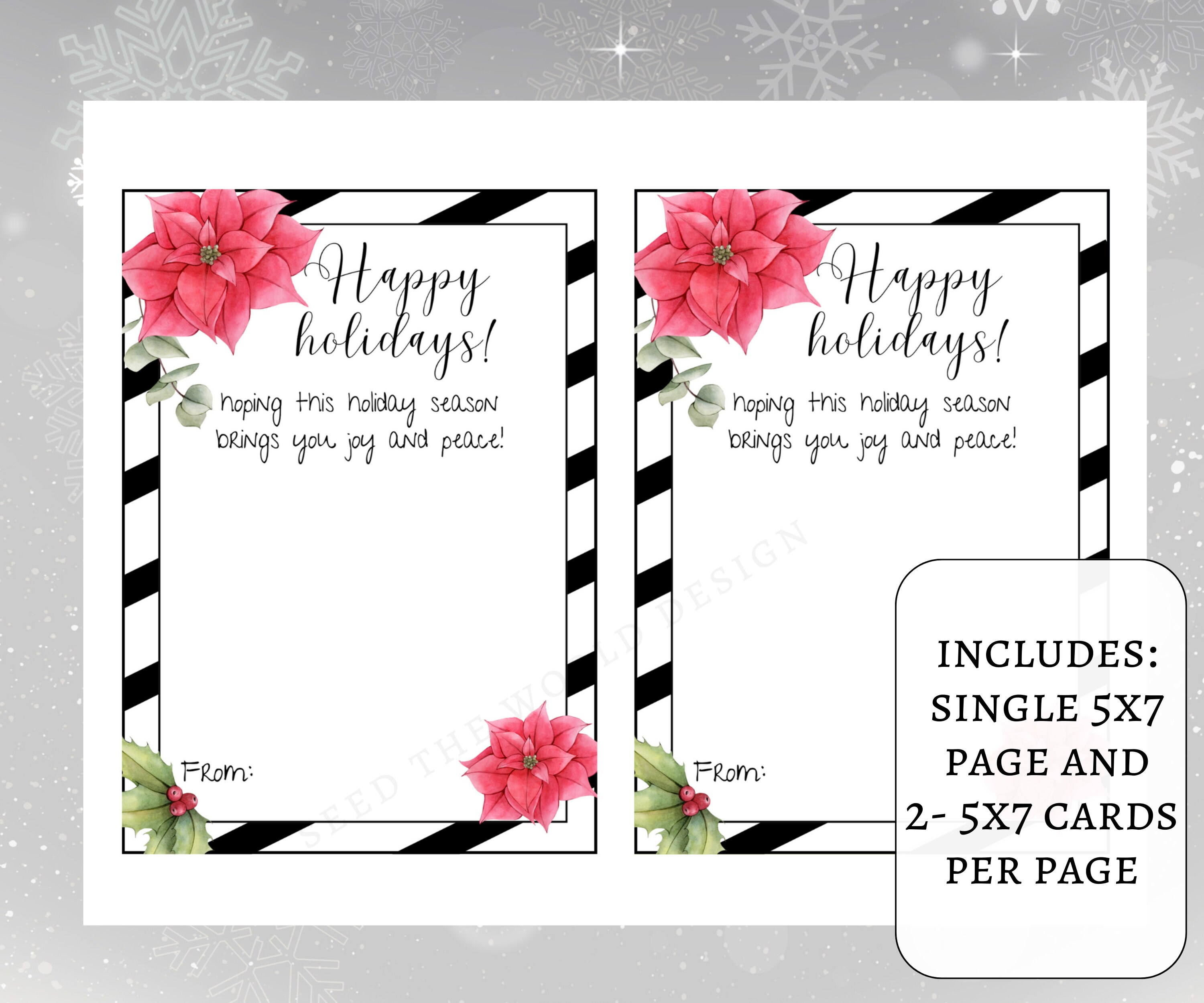 Christmas Gift Card Holder Printable Christmas Gift for - Etsy