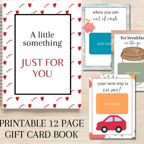 Printable Gift Card Book, Gift For College Student, Gift For Boyfriend, Gift For Men, Gift For Son, Gift For Teenage Boy, Gift Card Holder