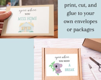 Open When Envelopes For College Student, Open When Letters, College Freshman Gift, College Care Package, Gift For Daughter