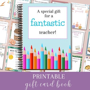 Teacher Gift Card Book, Teacher Appreciation Gift Card Holder, End Of Year Gift For Teacher, Thank You Helping Me Grow, Daycare Teacher Gift