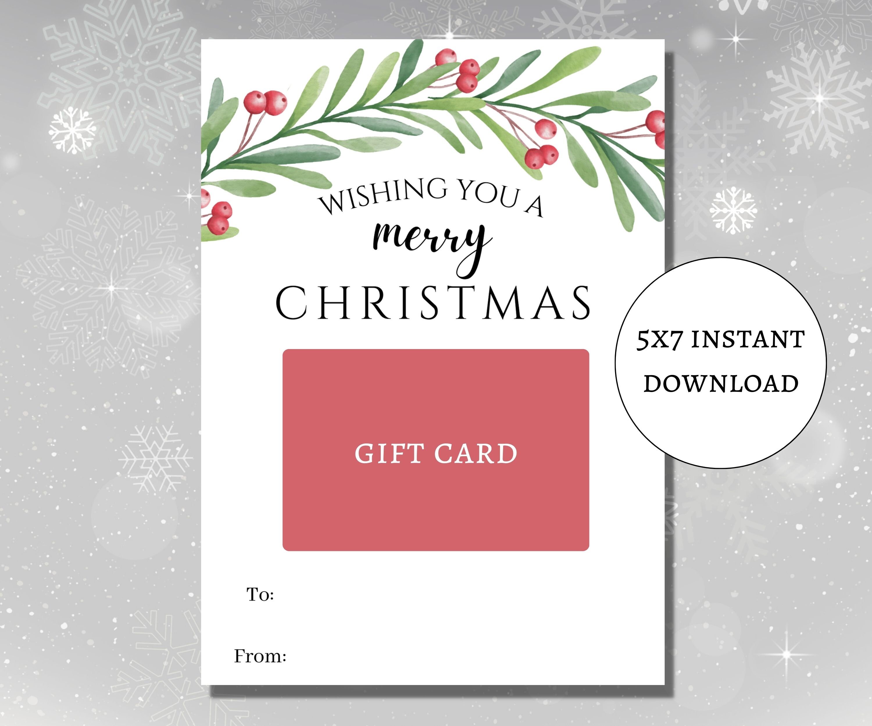 Christmas Gift Card Holder Printable Christmas Gift for - Etsy