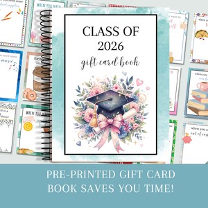 Libro de tarjetas de regalo de graduación, regalo de graduación universitaria para hija, graduación de secundaria, promoción de 2026, álbum de tarjetas de regalo imagen 2