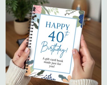 40th Birthday Gift For Her, Birthday Gift Card Book, Daughter Birthday Gift, Gift For Best Friend, Money Holder