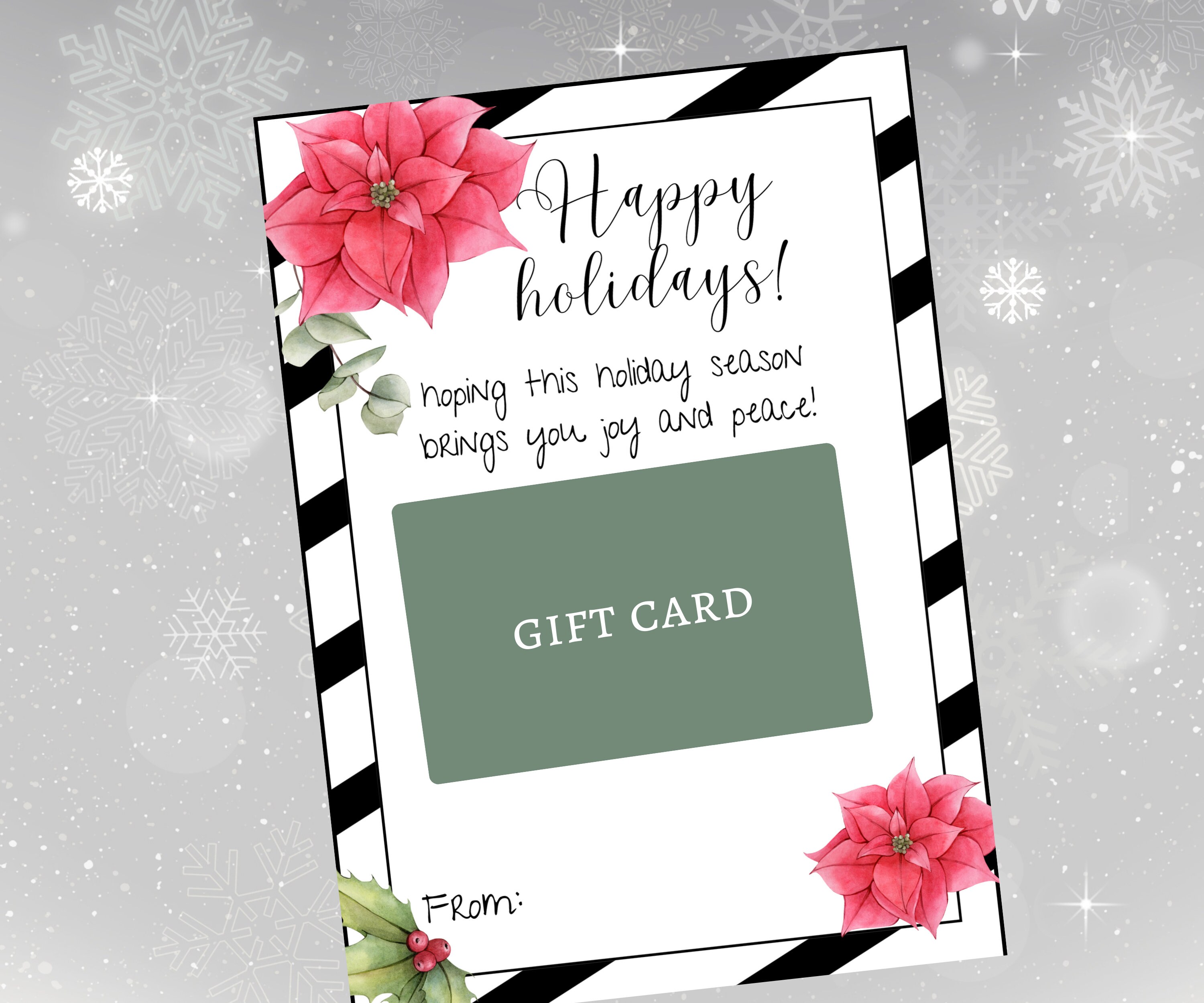 Christmas Gift Card Holder Printable Christmas Gift for - Etsy