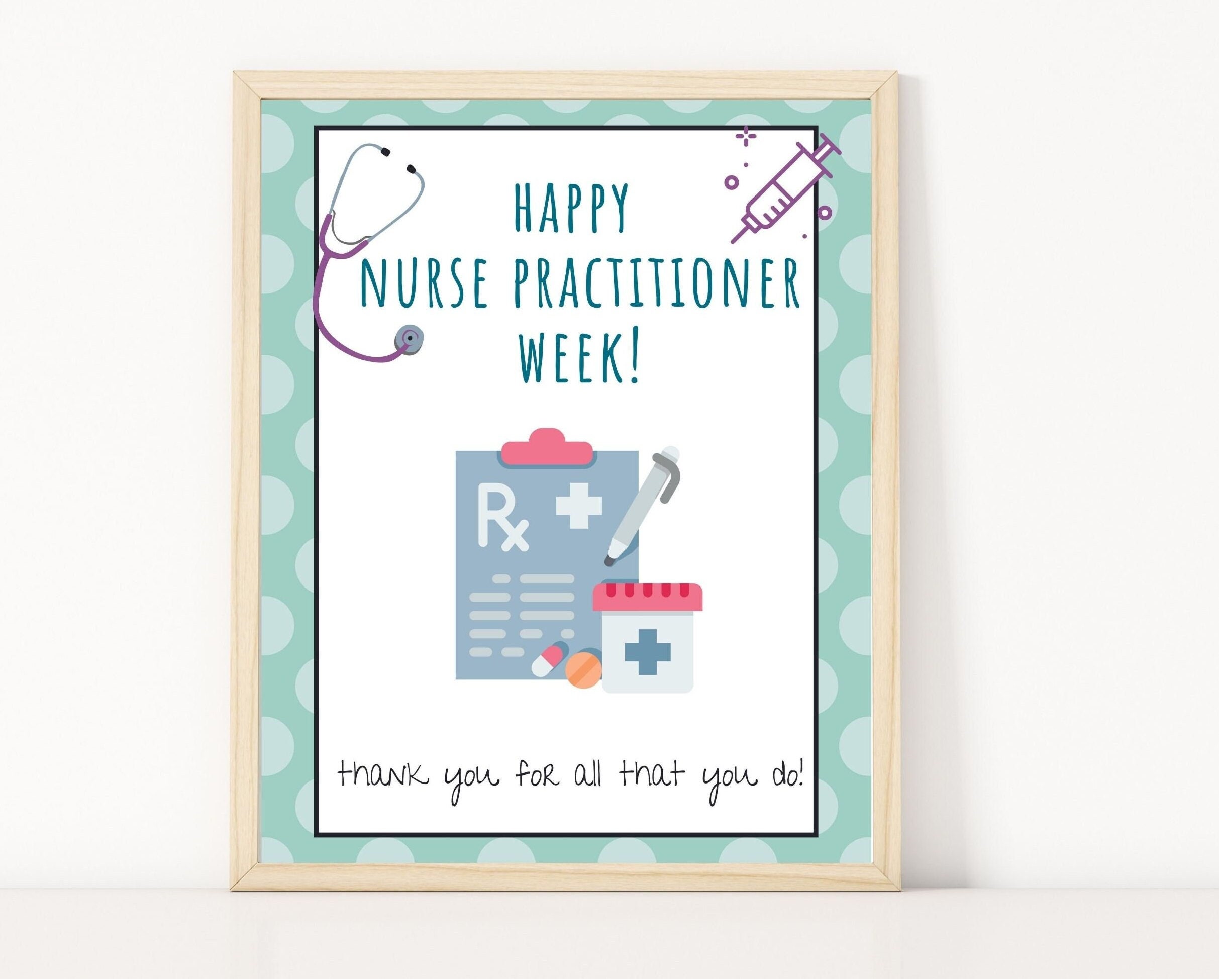 Happy Nurse Practitioner Week Sign Printable, NP Week Gift, Nurse