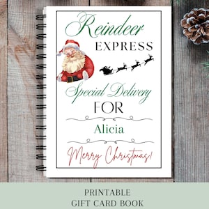 Libro di biglietti regalo di Natale stampabili, regalo di Natale per bambini, regalo di Natale per adolescenti, regalo per adolescenti, album fotografico di biglietti regalo, porta biglietti regalo