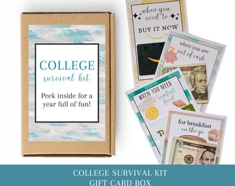 College Gift Card Book, College Survival Kit, College Survival Box, High School Graduation Gift, College Student Gift, College Care Package