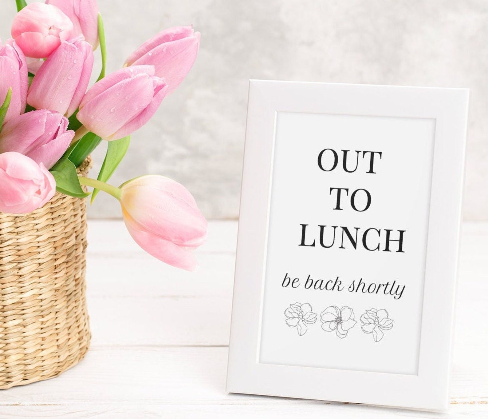 Out to Lunch Desk Sign, on Break Sign, Printable Office Sign, Out to