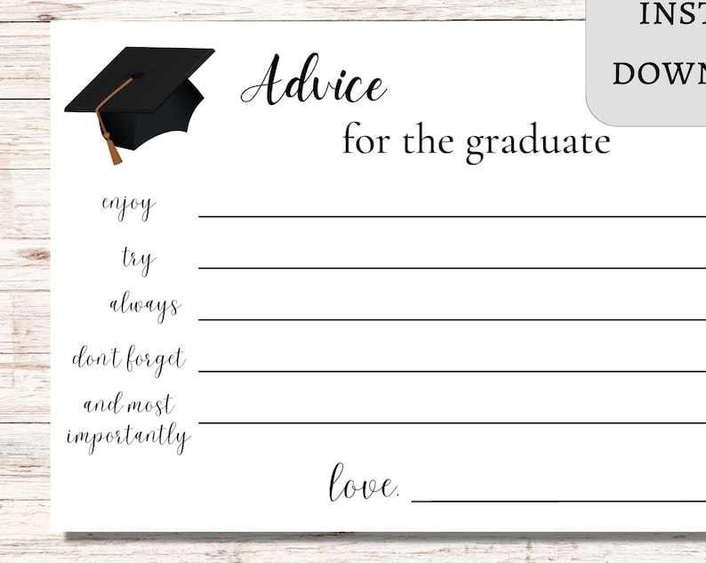 Graduation Advice Cards Printable Graduation Party Ideas for Etsy Graduation Advice Cards Printable Graduation Party Ideas for Etsy