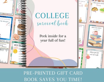 College Survival Kit, College Gift Card Book, High School Graduation Gift, College Student Gift, Gift For Daughter, Gift Card Photo Album