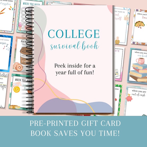 College Survival Kit, College Gift Card Book, High School Graduation Gift, College Student Gift, Gift For Daughter, Gift Card Photo Album