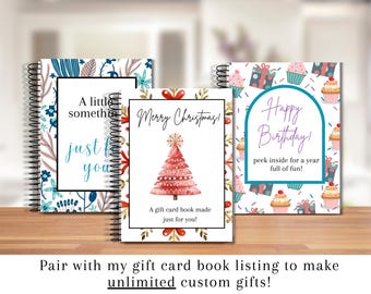 Add On Extra Printable Gift Card Book Covers