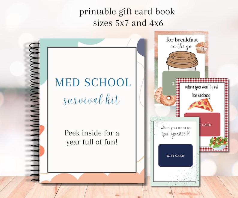 Med School Gift Card Book, Med School Survival Kit, Acceptance Gift, Med Student Gift, Gift Card Holder, Medical School Care Package image 10
