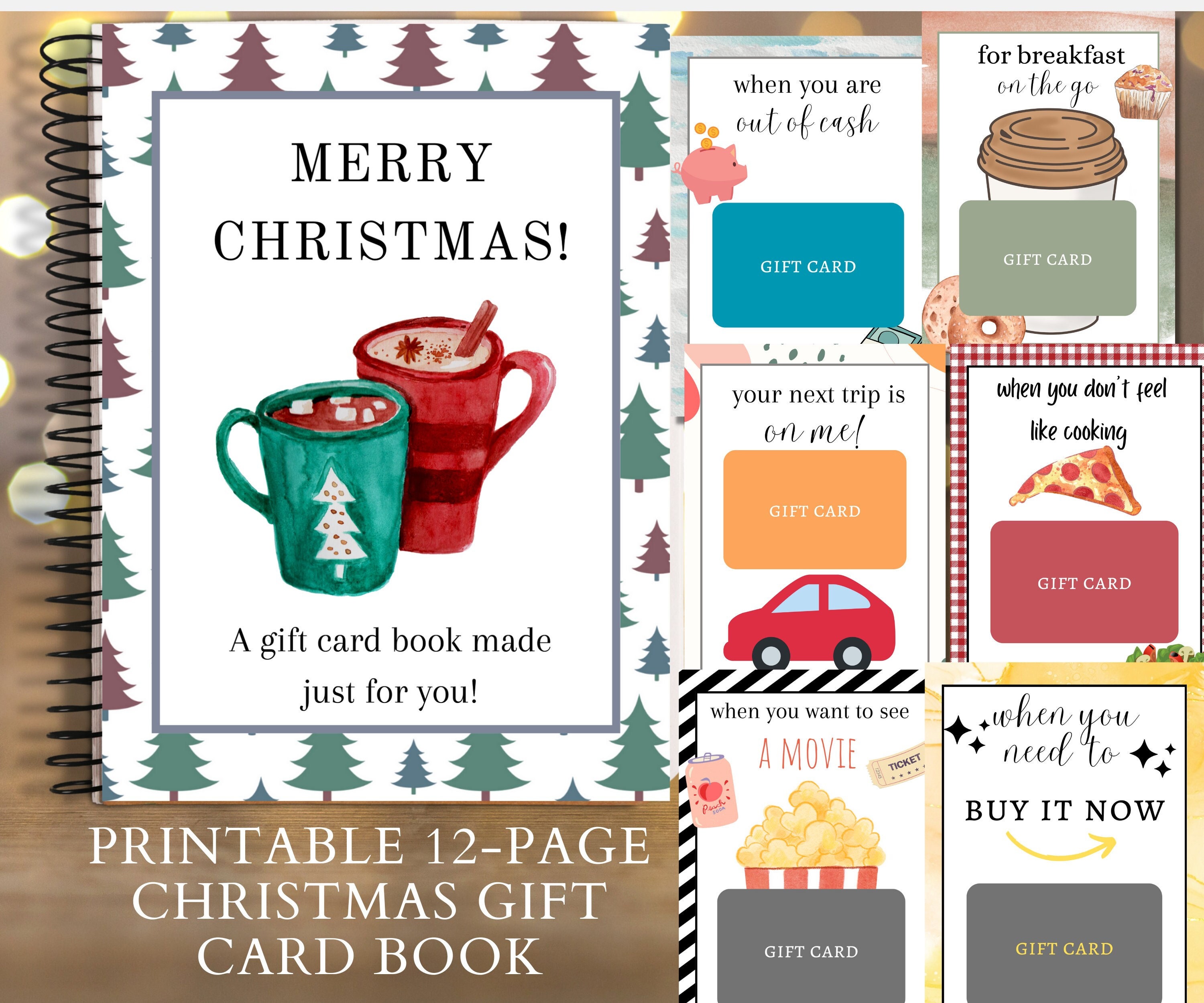 Printable Christmas Gift Card Book Christmas Gift Card Holder