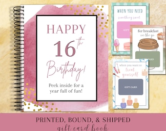 Birthday Gift Card Book, 16th Birthday Gift For Girl, Sweet 16 Gift For Girl, Gift For Daughter, Gift For Niece, Gift Card Photo Album