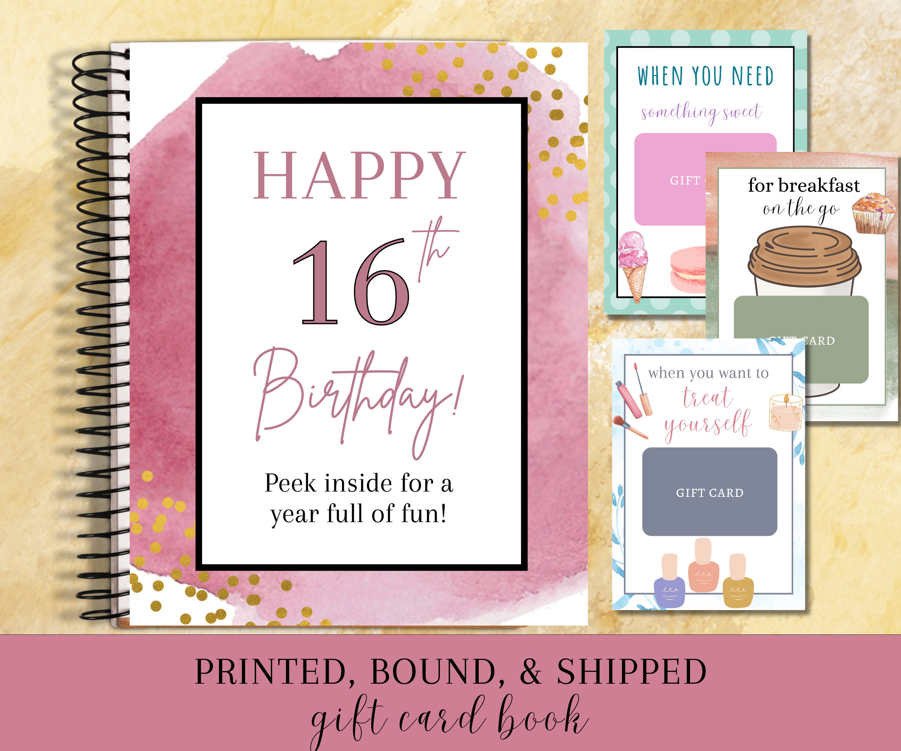 Birthday Gift Card Book, 16th Birthday Gift For Girl, Sweet 16 Gift For Girl, Gift For Daughter, Gift For Niece, Gift Card Photo Album