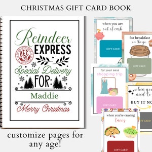 Printed Christmas Gift Card Book, Christmas Gift For Kids, Teen Gift Card Book, Gift For Teenager, Multiple Gift Card Holder, Unique Gift