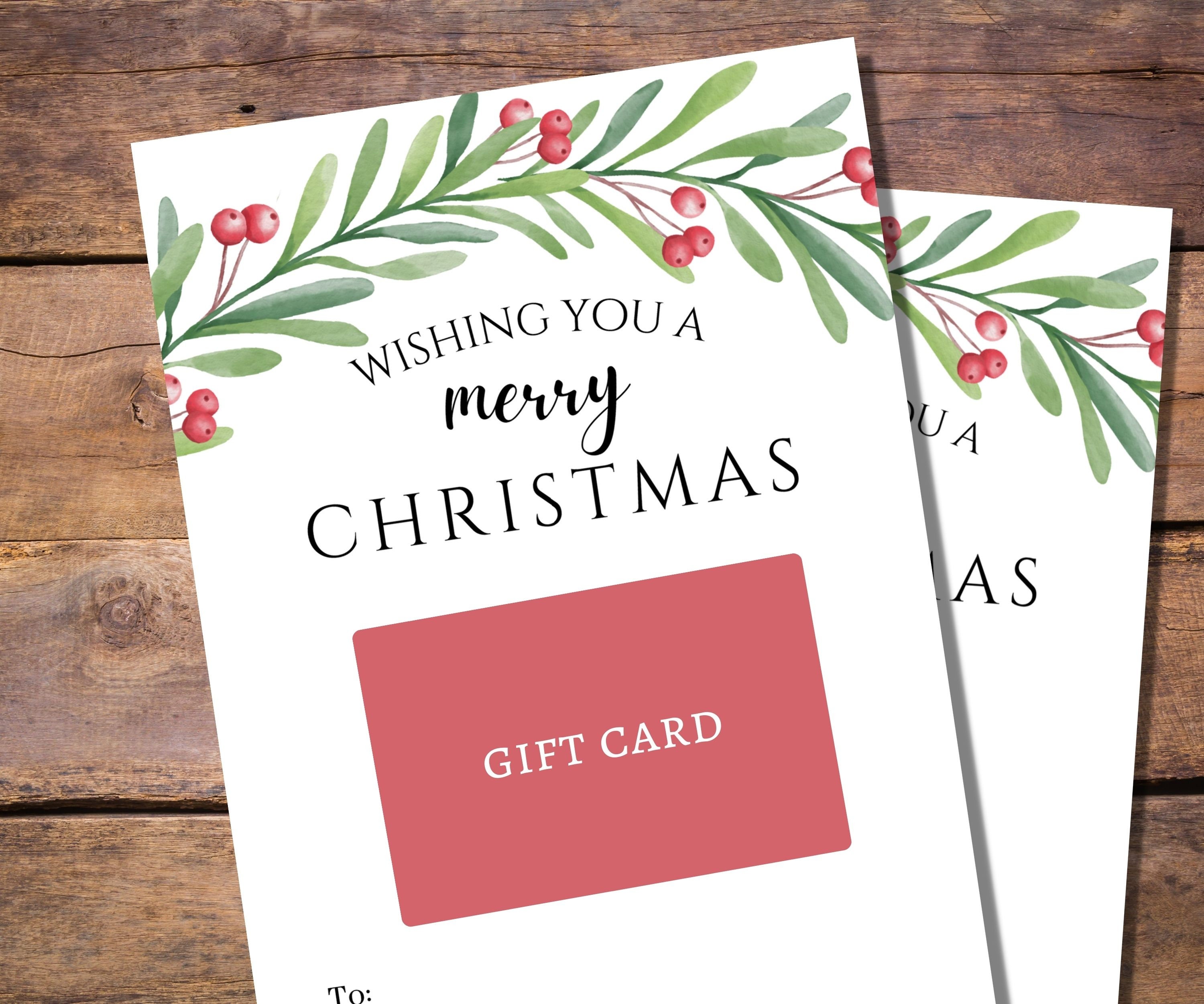 Christmas Gift Card Holder Printable Christmas Gift for - Etsy