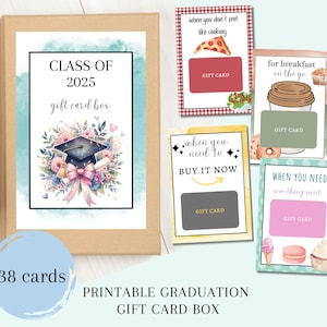 Boîte cadeau à imprimer pour l'obtention du diplôme, Livret de cartes-cadeau, Cadeau de remise de diplôme pour fille, Cadeau de remise de diplôme universitaire, Porte-monnaie, Diplômé du secondaire