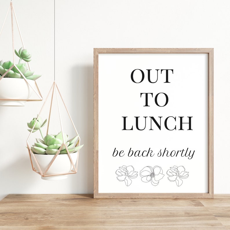 Out to Lunch Desk Sign on Break Sign Printable Office Sign - Etsy