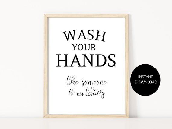 Wash Your Hands Printable Sign Printable Bathroom Sign Funny | Etsy